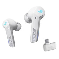 CSH Online Shop Asus ROG Cetra True Wireless SpeedNova Moonlight White Gaming Earphones, SpeedNova Wireless/Bluetooth, Adaptive ANC, AI Mics, 46-Hour Battery, Hybrid Multipoint, RGB Lighting ASUS