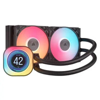 CSH Online Shop Corsair iCUE LINK TITAN 240 RX LCD RGB Liquid CPU Cooler, RX120 RGB Magnetic Dome Fans, Personalised LCD Screen, iCUE LINK Hub Included, Black CORSAIR