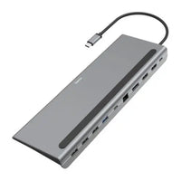 CSH Online Shop Hama Connect2Office Pro USB-C 10-in-1 Docking Station - USB-C (PD Power), USB-C (Data), 4x USB-A, 2x HDMI, DisplayPort, RJ45, Aluminium HAMA