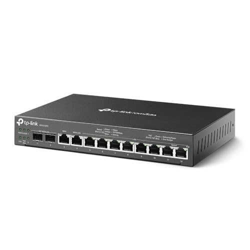 TP-LINK (ER7212PC) Omada 3-in-1 Gigabit VPN Router - Router + PoE Switch + Omada Controller, 12 Ports, Up to 4x WAN