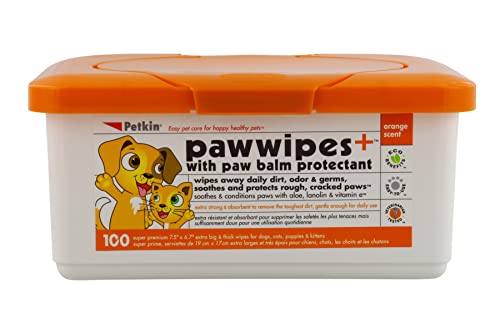 Petkin Paw Wipes, White, 100 Count (Pack of 1)