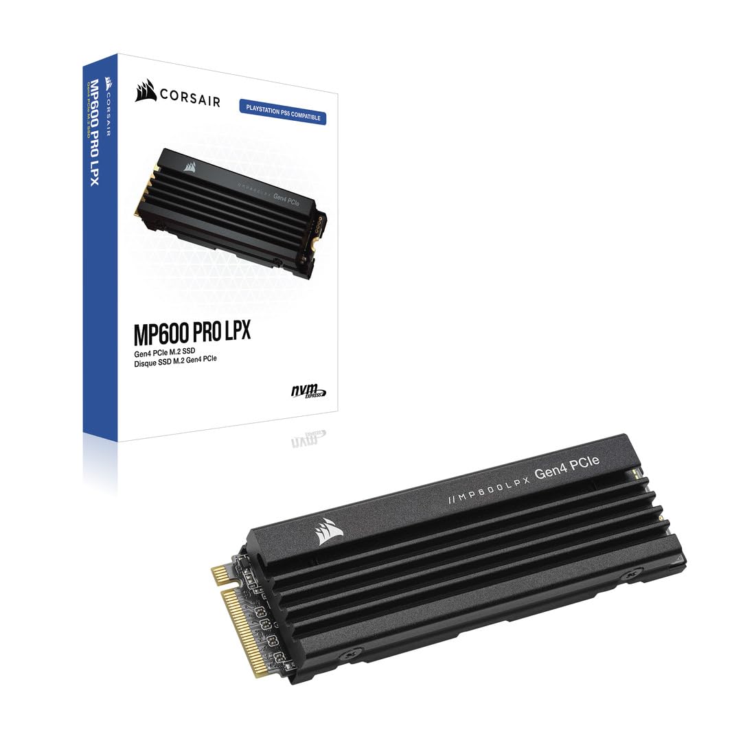 Corsair 8TB MP600 PRO LPX M.2 NVMe SSD, M.2 2280, PCIe4, 3D TLC NAND, R/W 7000/6100 MB/s, 950K/1.2M IOPS, Aluminium Heatspreader