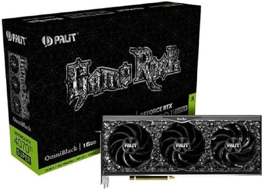 Palit RTX4070 Ti SUPER GameRock OmniBlack, 16GB DDR6X, HDMI, 3 DP, 2610MHz Clock