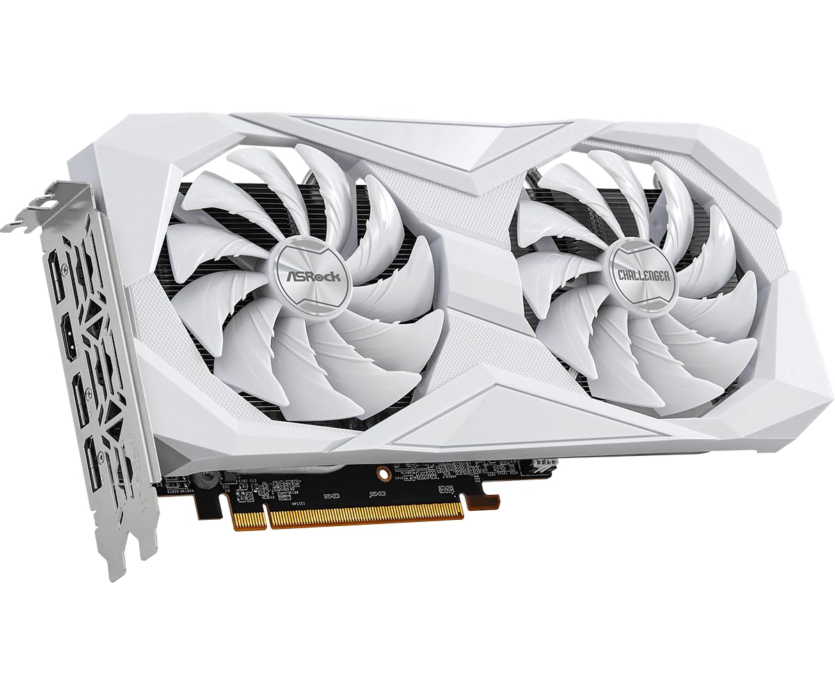 Asrock RX6600 Challenger White  8GB, 8GB GDDR6, HDMI, 3 DP, 2491MHz Clock, 0dB Cooling