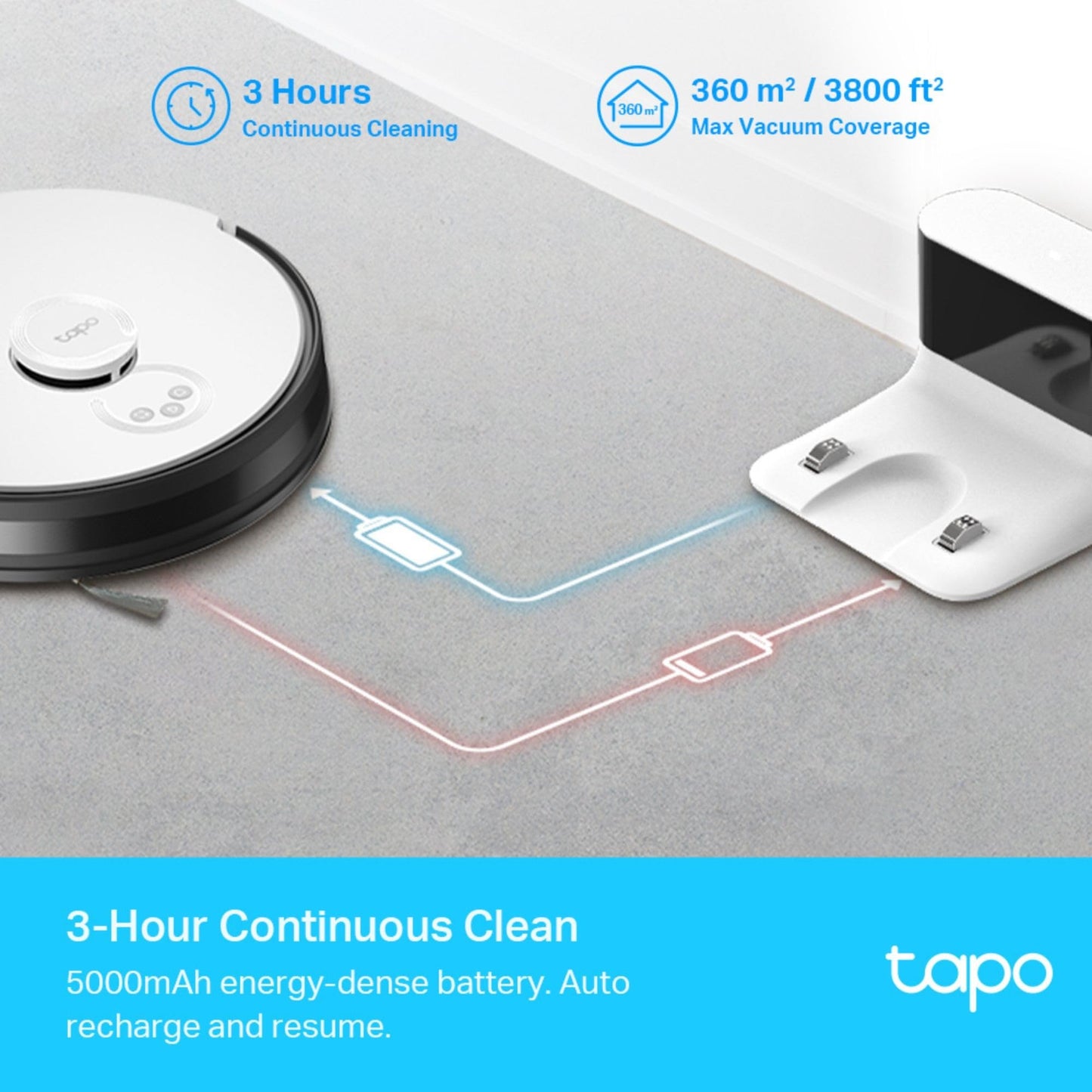 TP-LINK (TAPO RV30) LiDAR Navigation Robot Vacuum & Mop, 4200Pa Hyper Suction, 3-Hour Battery, Auto-Charging, Voice/Remote Control