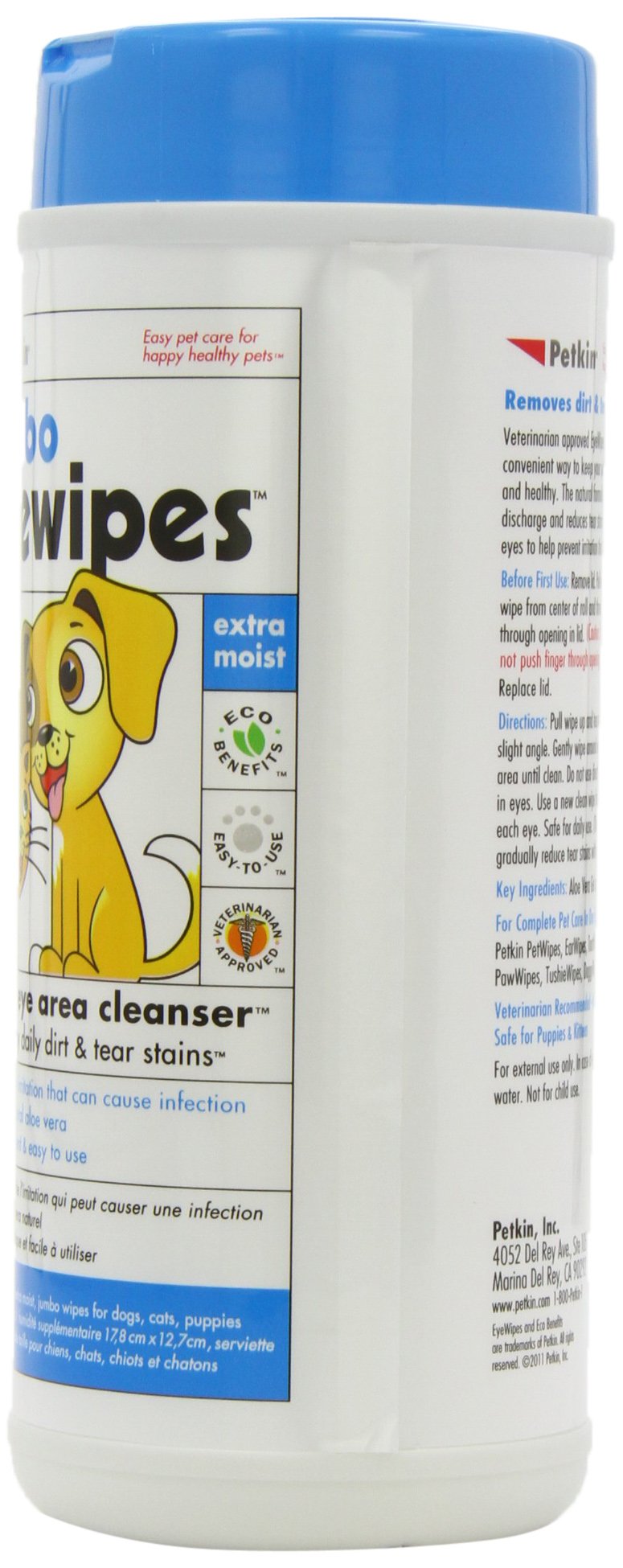 Petkin Jumbo Eye Wipes