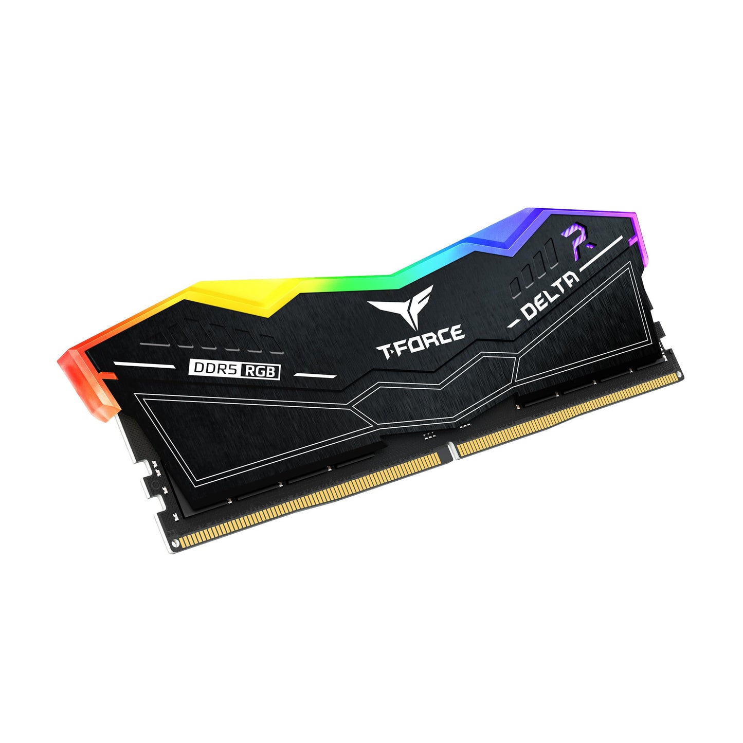 Team T-Force Delta RGB 48GB Kit (2 x 24GB), DDR5, 8000MHz (PC5-6400), CL38, ECC, XMP 3.0, PMIC, DIMM Memory, Black