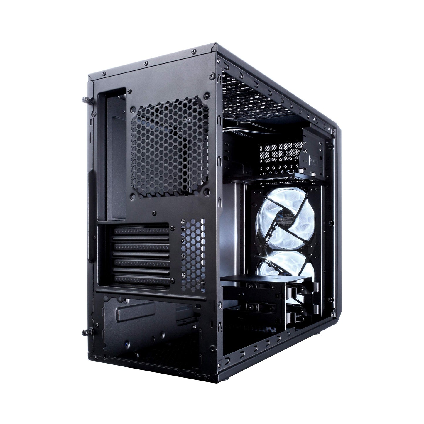 Fractal Design Focus G Mini (Black) Gaming Case w/ Clear Window, Micro ATX, 2 White LED Fans, Kensington Bracket, Filtered Front, Top & Base Air Intakes