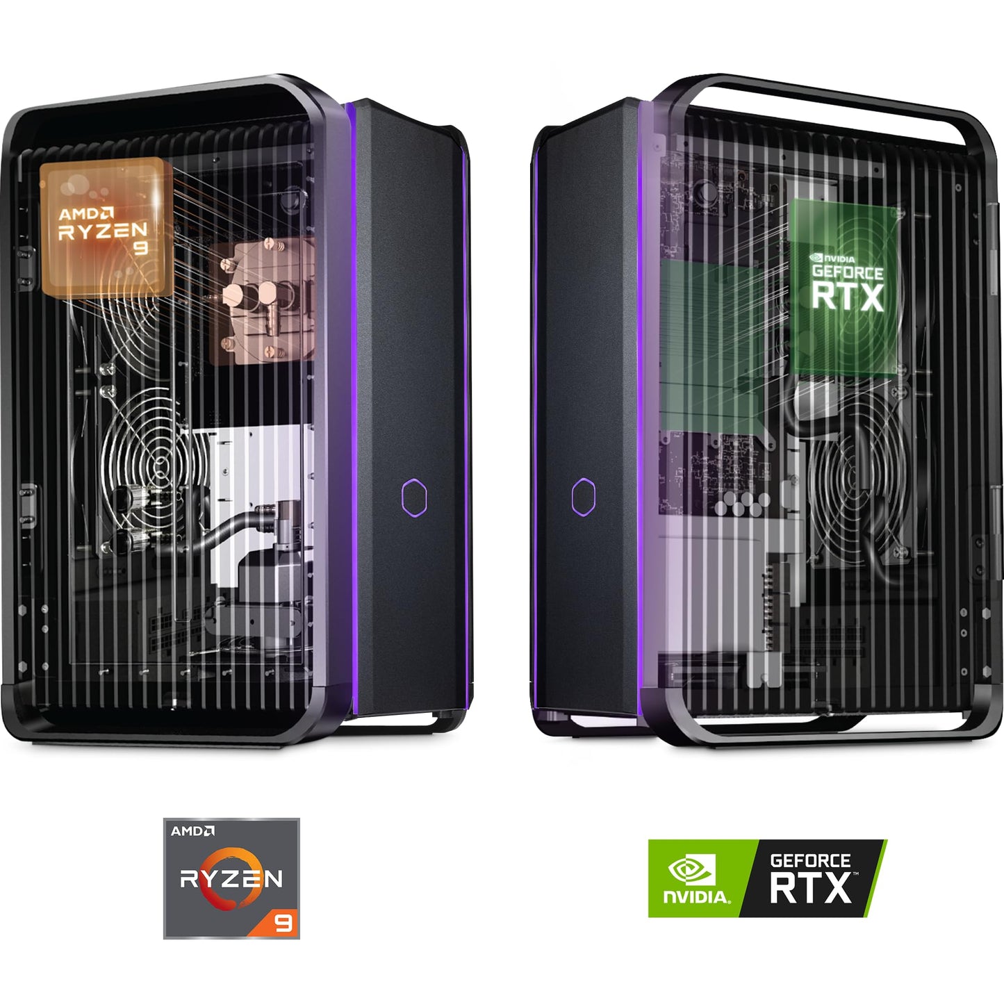 Cooler Master Cooling X Compact Desktop Liquid Cooled Gaming PC, Ryzen 9 7950X3D, 64GB DDR5, 2x 2TB SSDs, RTX4080 GPU, Wi-Fi, 2.5G LAN, Windows 11 Pro