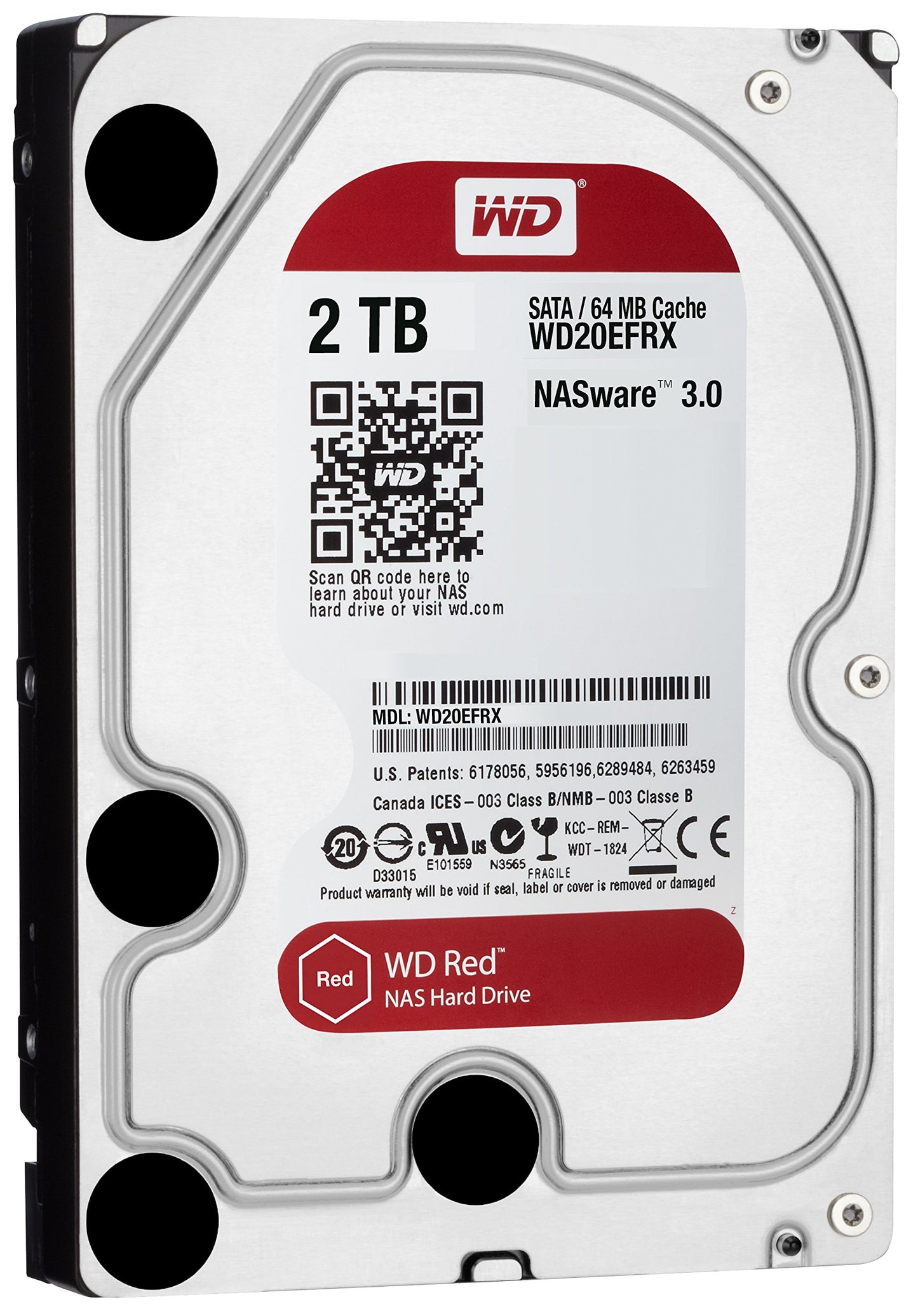 WD 3.5", 2TB, SATA3, Red Plus NAS Hard Drive, 5400RPM, 64MB Cache, OEM