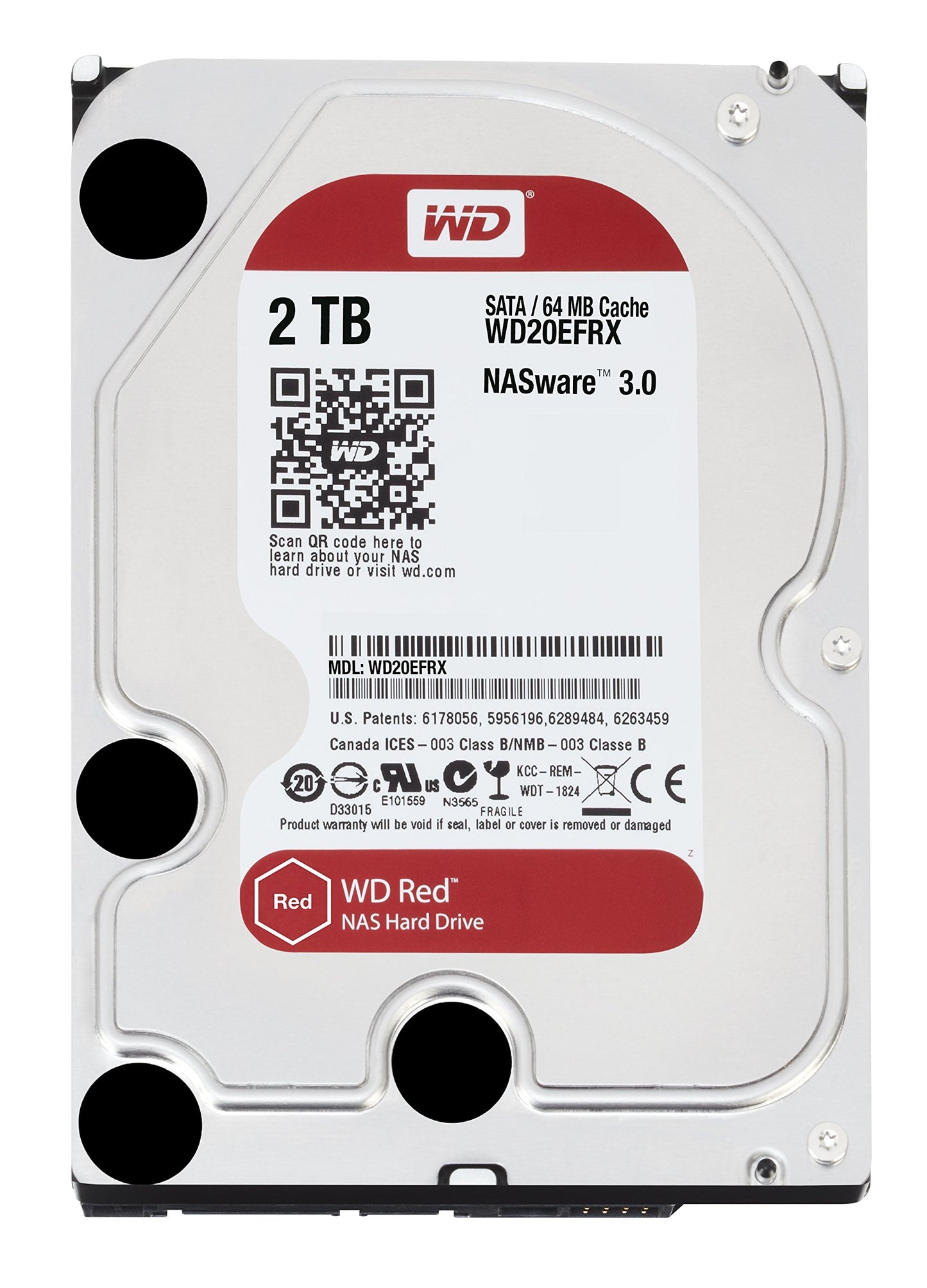 WD 3.5", 2TB, SATA3, Red Plus NAS Hard Drive, 5400RPM, 64MB Cache, OEM