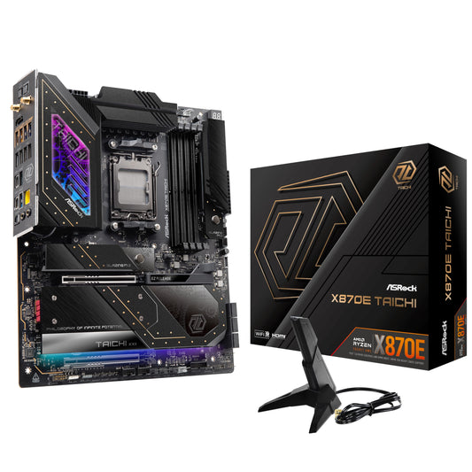 Asrock X870E TAICHI, AMD X870E, AM5, EATX, 4 DDR5, HDMI, 2 USB4, Wi-Fi 7, 5G LAN, RGB, 4x M.2