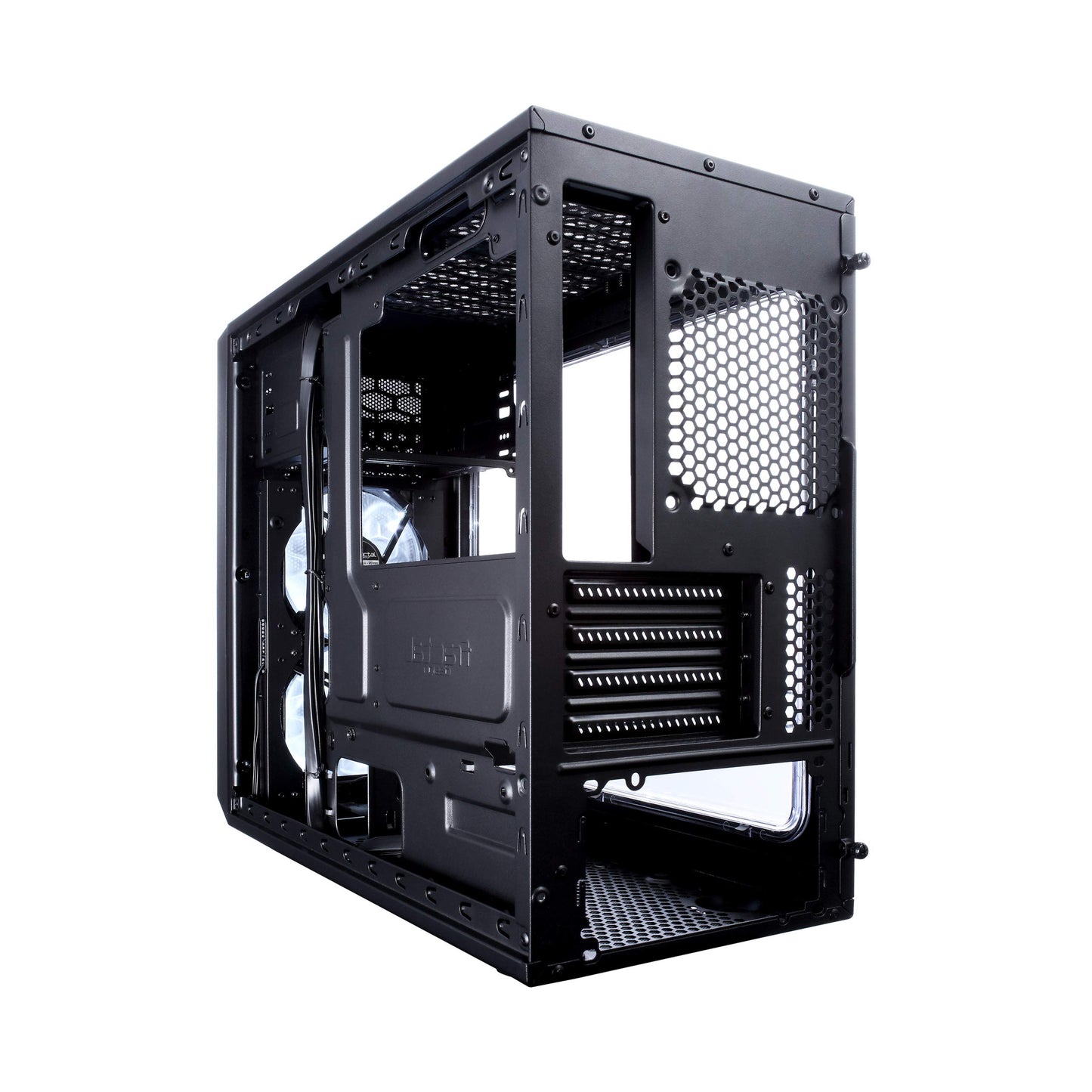 Fractal Design Focus G Mini (Black) Gaming Case w/ Clear Window, Micro ATX, 2 White LED Fans, Kensington Bracket, Filtered Front, Top & Base Air Intakes