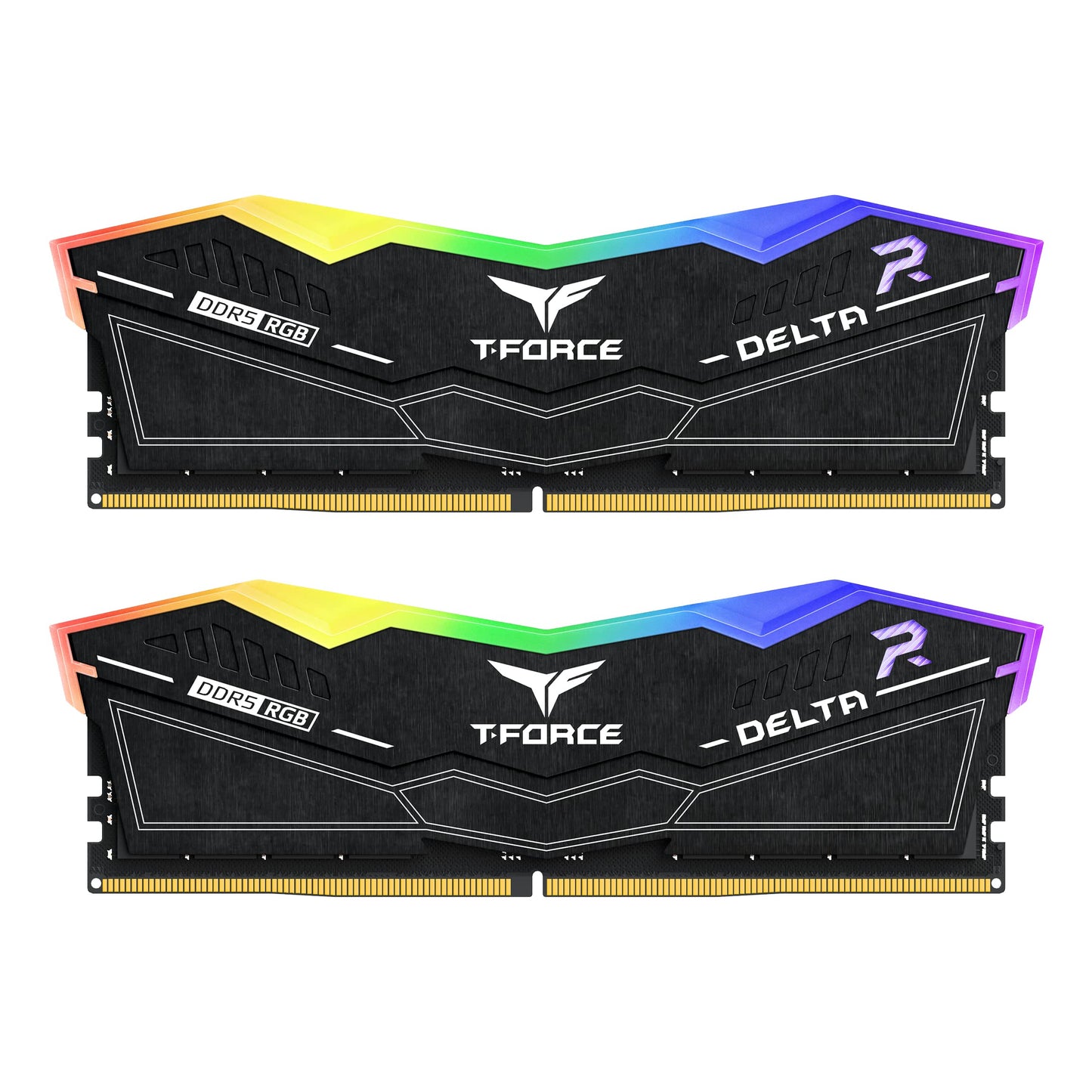 Team T-Force Delta RGB 48GB Kit (2 x 24GB), DDR5, 8000MHz (PC5-6400), CL38, ECC, XMP 3.0, PMIC, DIMM Memory, Black