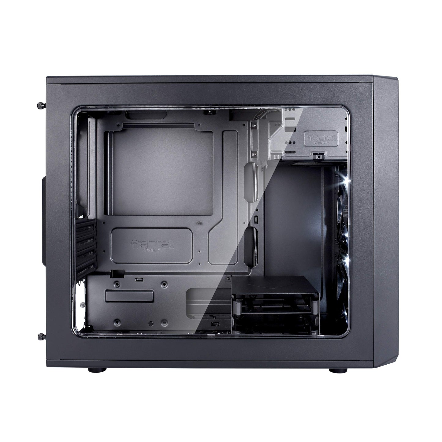 Fractal Design Focus G Mini (Black) Gaming Case w/ Clear Window, Micro ATX, 2 White LED Fans, Kensington Bracket, Filtered Front, Top & Base Air Intakes