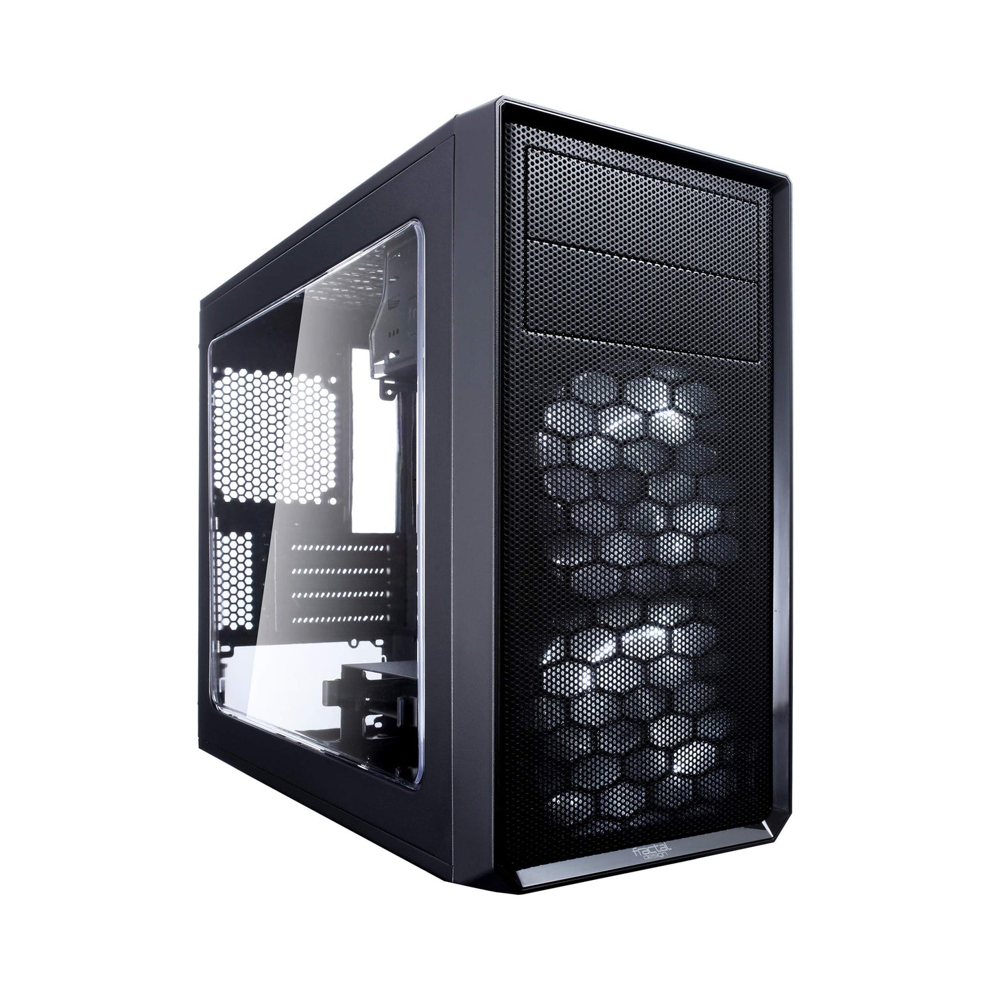 Fractal Design Focus G Mini (Black) Gaming Case w/ Clear Window, Micro ATX, 2 White LED Fans, Kensington Bracket, Filtered Front, Top & Base Air Intakes