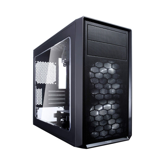 Fractal Design Focus G Mini (Black) Gaming Case w/ Clear Window, Micro ATX, 2 White LED Fans, Kensington Bracket, Filtered Front, Top & Base Air Intakes