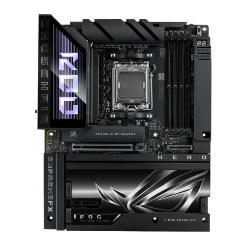 CSH Online Shop Asus ROG CROSSHAIR X870E HERO BTF, AMD X870E, AM5, ATX, 4 DDR5, HDMI, 2 USB4, Wi-Fi 7, 5G & 2.5G LAN, RGB, 5x M.2 *Requires a BTF Compatible Chassis* ASUS