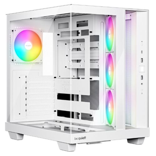 CSH Online Shop Be Quiet! Light Base 500 LX ARGB Gaming Case w/ Glass Front & Side, ATX, 4x ARGB Fans & ARGB Hub, USB-C 10Gbps, Asus BTF Compatible, White BEQUIET