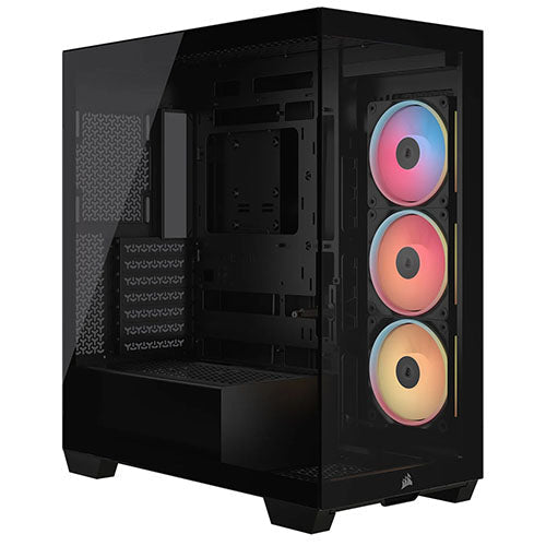 CSH Online Shop Corsair 3500X LX-R ARGB Gaming Case w/ Glass Side & Front, E-ATX, 3x Reverse ARGB Fans, iCUE LINK Hub, USB-C, Asus BTF Compatible, Black CORSAIR