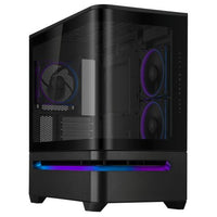 CSH Online Shop Asus Prime AP202 ARGB Gaming Case w/ Curved Glass Panel, Micro ATX, 3x ARGB Fans, ARGB Light Band, 420mm GPU Support, USB-C 20Gbps, Black ASUS