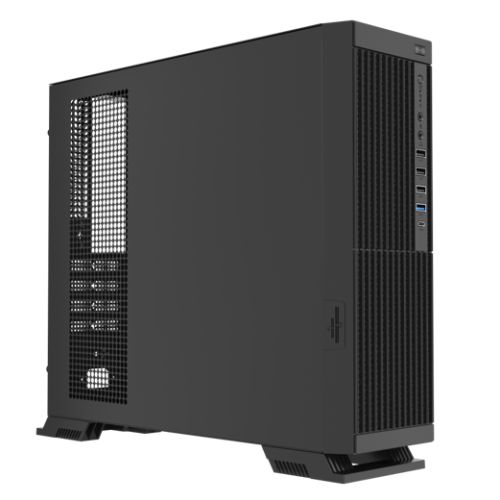 CSH Online Shop Vida Commerce Micro ATX SFF Desktop Office Case with a 300W PSU, High Airflow, Card Reader, USB-C, Black VIDA
