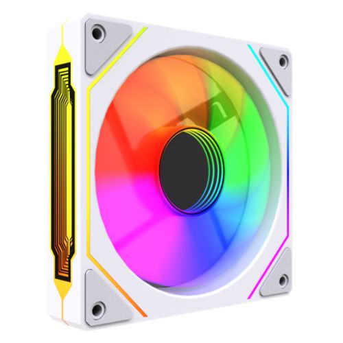 CSH Online Shop Vida Infinity02 Reverse Blade 120mm ARGB PWM Case Fan, Hydraulic Bearing, Infinity Mirror Effect on Centre & Sides, 800-1800 RPM, White VIDA