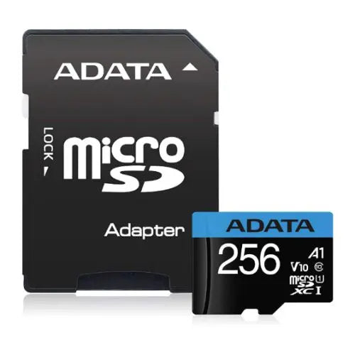 CSH Online Shop ADATA 256GB Premier Micro SDXC Card with SD Adapter, UHS-I Class 10, A1 App Performance, 85MB/s ADATA