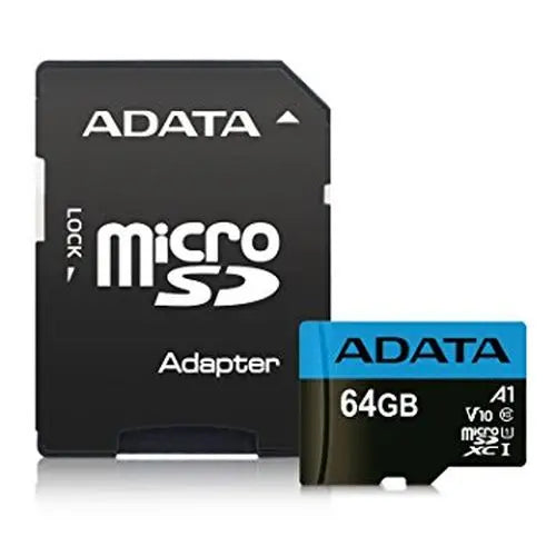 CSH Online Shop ADATA 64GB Premier Micro SDXC Card with SD Adapter, UHS-I Class 10, A1 App Performance, 85MB/s ADATA
