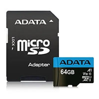 CSH Online Shop ADATA 64GB Premier Micro SDXC Card with SD Adapter, UHS-I Class 10, A1 App Performance, 85MB/s ADATA