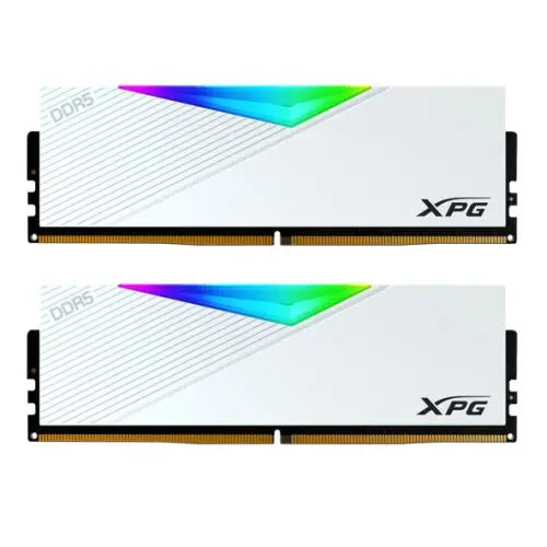 CSH Online Shop ADATA XPG Lancer RGB 32GB Kit (2 x 16GB), DDR5, 6400MHz (PC5-51200), CL32, 1.4V, ECC, XMP 3.0, PMIC, DIMM Memory, White ADATA