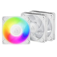 CSH Online Shop ARCTIC P12 Pro ARGB 12cm PWM Case Fans w/ Cable Splitters (3 Pack), Fluid Dynamic Bearing, 600-3000 RPM, White ARCTIC