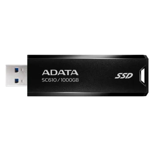 CSH Online Shop Adata SC610 1TB Pocket Size External SSD, USB 3.2 Gen2 Type-A, Capless Retractable Design, Key Ring ADATA