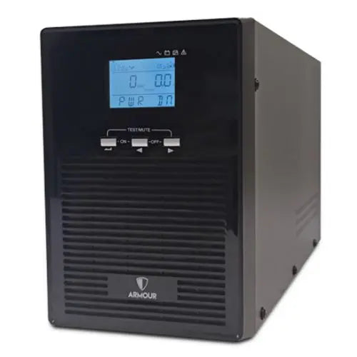 CSH Online Shop Armour 2000VA UPS, 1600W, LCD Display, 2x UK Plug, 2x RJ45, 3x IEC, USB, Brown Box VIDA