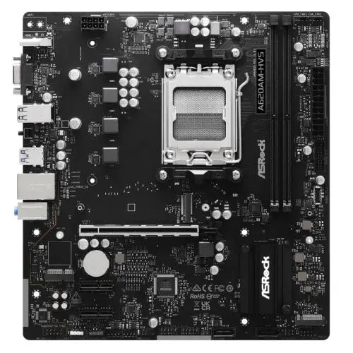 CSH Online Shop Asrock A620AM-HVS, AMD A620A, AM5, Micro ATX, 2 DDR5, VGA, HDMI, GB LAN, 2x M.2 ASROCK