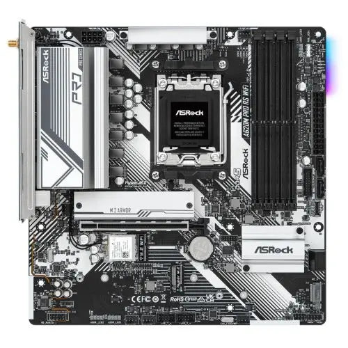 CSH Online Shop Asrock A620M PRO RS WIFI, AMD A620, AM5, Micro ATX, 4 DDR5, HDMI, DP, Wi-Fi 6E, GB LAN, PCIe4, RGB, 3x M.2 ASROCK