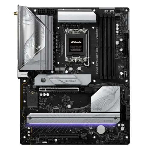 CSH Online Shop Asrock B860 LIVEMIXER WIFI, Intel B860, 1851, ATX, 4 DDR5, HDMI, DP, TB4, Wi-Fi 6E, 2.5G LAN, RGB, 3x M.2 ASROCK