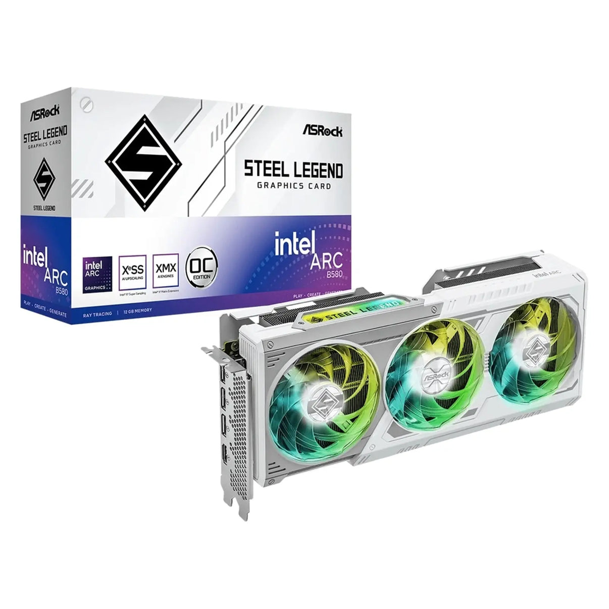 ASRock Intel Arc B580 Steel Legend OC 12GB GDDR6  Graphics Card