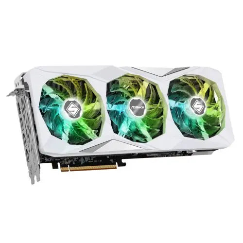 CSH Online Shop Asrock RX7700 XT Steel Legend 12GB OC, PCIe4, 12GB DDR6, HDMI, 3 DP, 2599MHz Clock, RGB, White, Overclocked ASROCK