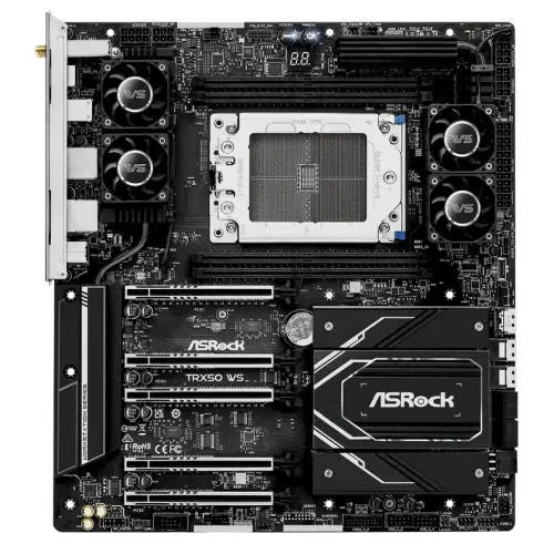 CSH Online Shop Asrock TRX50 WS, Workstation, AMD TRX50, sTR5, EATX, 4 DDR5 ECC, Wi-Fi 6E, 10G & 2.5G LAN, SlimSAS, MCIO,  PCIe5, 2x M.2 ASROCK