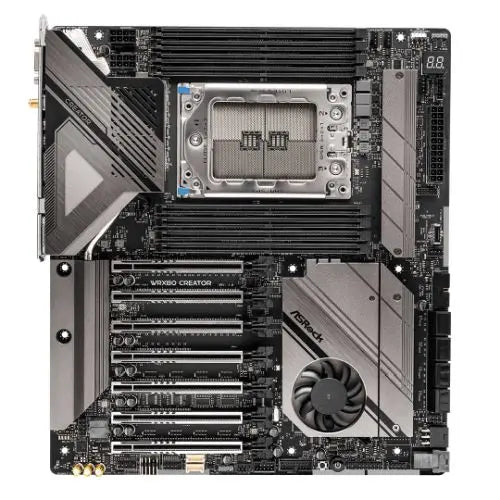 CSH Online Shop Asrock WRX80 CREATOR R2.0, AMD WRX80, sWRX8, EATX, 8 DDR4, Wi-Fi 6E, Thunderbolt 4, Dual 10G LAN & IPMI, 2x M.2 ASROCK