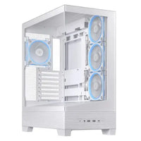 CSH Online Shop Asus A31 Plus ARGB Gaming Case w/ Front & Side Glass Windows, ATX, 4x ARGB Fans, USB-C, Angled Base, Asus BTF Compatible, White ASUS