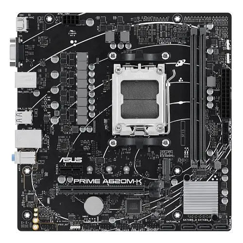 CSH Online Shop Asus PRIME A620M-K, AMD A620, AM5, Micro ATX, 2 DDR5, VGA, HDMI, GB LAN, PCIe4, 1x M.2 ASUS