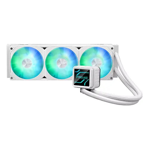 CSH Online Shop Asus PRIME LC 360 ARGB 360mm Liquid CPU Cooler, ARGB Fans, Customisable Infinity Mirror Lenses, White Edition ASUS