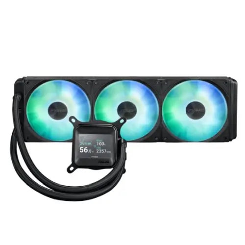CSH Online Shop Asus PRIME LC 360 ARGB LCD Liquid CPU Cooler, 360mm, Daisy-Chainable ARGB Fans, LCD Display w/ CPU & GPU Monitoring, Black ASUS