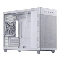 CSH Online Shop Asus Prime AP201 Gaming Case w/ Tempered Glass Window, Micro ATX, USB-C, Tool-free Panels, 338mm GPU & 360mm Radiator Support, White ASUS