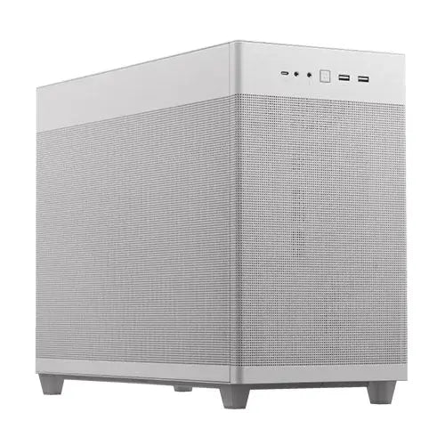 CSH Online Shop Asus Prime AP201 Gaming Case, Micro ATX, Quasi-Filter Mesh, USB-C, Tool-free Panels, 338mm GPU & 360mm Radiator Support, White ASUS