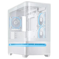 CSH Online Shop Asus Prime AP202 ARGB Gaming Case w/ Curved Glass Panel, Micro ATX, 3x ARGB Fans, ARGB Light Band, 420mm GPU Support, USB-C 20Gbps, White ASUS