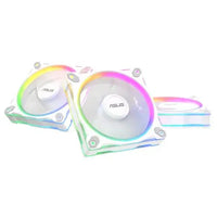 CSH Online Shop Asus Prime MR120 ARGB Reverse Blade 120mm PWM Case Fans (3 Pack), Sleeve Bearing, 28mm Frame, Dual-Sided Lighting, 1600 RPM, White ASUS