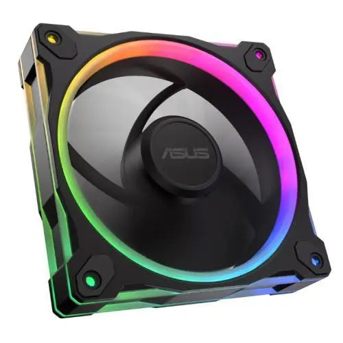 CSH Online Shop Asus Prime MR120 ARGB Reverse Blade 12cm PWM Case Fan, Sleeve Bearing, 28mm Frame, Dual-Sided Lighting, 1600 RPM, Black ASUS
